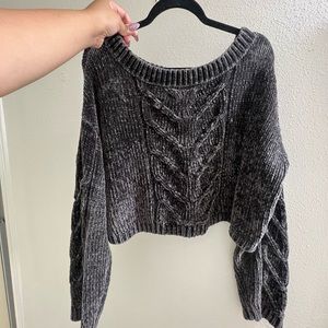 Chenille Crop Sweater Top